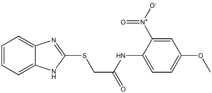 2-(1H-benzimidazol-2-ylsulfanyl)-N-{2-nitro-4-methoxyphenyl}acetamide Structure