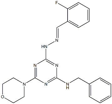 2-fluorobenzaldehyde [4-(benzylamino)-6-(4-morpholinyl)-1,3,5-triazin-2-yl]hydrazone