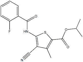 isopropyl 4-cyano-5-[(2-fluorobenzoyl)amino]-3-methyl-2-thiophenecarboxylate