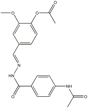 4-({(E)-2-[4-(acetylamino)benzoyl]hydrazono}methyl)-2-methoxyphenyl acetate Structure