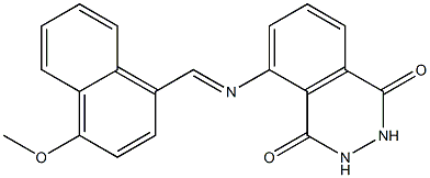 5-{[(E)-(4-methoxy-1-naphthyl)methylidene]amino}-2,3-dihydro-1,4-phthalazinedione 结构式