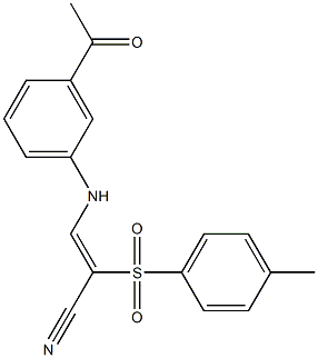 (Z)-3-(3-acetylanilino)-2-[(4-methylphenyl)sulfonyl]-2-propenenitrile Structure