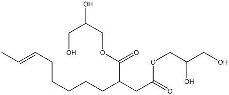 2-(6-オクテニル)こはく酸ビス(2,3-ジヒドロキシプロピル) 化学構造式