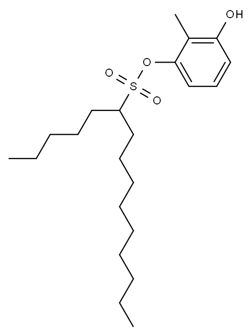 6-ペンタデカンスルホン酸3-ヒドロキシ-2-メチルフェニル 化学構造式