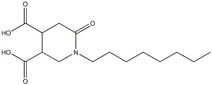 1-オクチル-6-オキソ-3,4-ピペリジンジカルボン酸 化学構造式