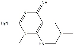 4-イミノ-1,6-ジメチル-1,4,5,6,7,8-ヘキサヒドロピリミド[4,5-d]ピリミジン-2-アミン 化学構造式