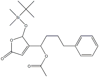 Acetic acid 1-[[2,5-dihydro-5-oxo-2-(tert-butyldimethylsiloxy)furan]-3-yl]-4-phenylbutyl ester Struktur