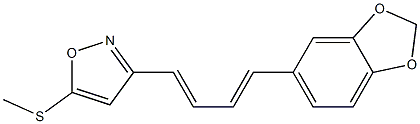 3-[(1E,3E)-4-[3,4-メチレンジオキシフェニル]-1,3-ブタジエニル]-5-(メチルチオ)イソオキサゾール 化学構造式