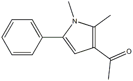 3-アセチル-1,2-ジメチル-5-フェニル-1H-ピロール 化学構造式