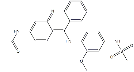 N-[4-[[3-(アセチルアミノ)アクリジン-9-イル]アミノ]-3-メトキシフェニル]メタンスルホンアミド 化学構造式