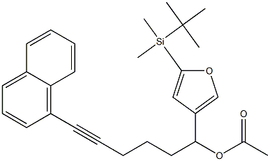 Acetic acid 1-[5-(tert-butyldimethylsilyl)-3-furyl]-6-(1-naphtyl)-5-hexynyl ester Struktur