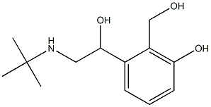 tert-ブチル-2-(3-ヒドロキシ-2-ヒドロキシメチルフェニル)-2-ヒドロキシエチルアミン 化学構造式