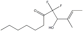 (E)-5,5-ジフルオロ-4-ヒドロキシ-3-メチル-2-ドデセン-6-オン 化学構造式