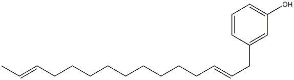 3-(2,13-ペンタデカジエニル)フェノール 化学構造式