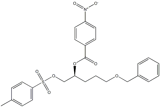 [S,(+)]-5-ベンジルオキシ-1,2-ペンタンジオール1-(p-トルエンスルホナート)2-(p-ニトロベンゾアート) 化学構造式