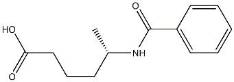 [S,(+)]-5-(ベンゾイルアミノ)ヘキサン酸 化学構造式