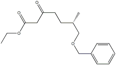 (S)-7-ベンジルオキシ-6-メチル-3-オキソヘプタン酸エチル 化学構造式