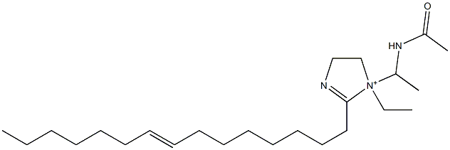 1-[1-(アセチルアミノ)エチル]-1-エチル-2-(8-ペンタデセニル)-2-イミダゾリン-1-イウム 化学構造式