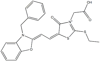 3-(Carboxymethyl)-2-(ethylthio)-4-oxo-5-[2-[3-(phenylmethyl)benzoxazol-2(3H)-ylidene]ethylidene]-4,5-dihydrothiazolium