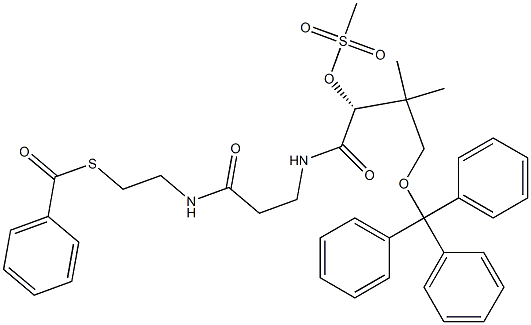 [R,(+)]-2-(Methylsulfonyloxy)-N-[2-[(2-benzoylthioethyl)carbamoyl]ethyl]-3,3-dimethyl-4-(triphenylmethoxy)butyramide|