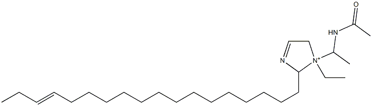 1-[1-(アセチルアミノ)エチル]-1-エチル-2-(15-オクタデセニル)-3-イミダゾリン-1-イウム 化学構造式