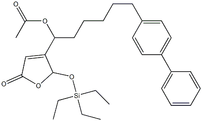 酢酸1-[[2,5-ジヒドロ-5-オキソ-2-(トリエチルシロキシ)フラン]-3-イル]-6-(ビフェニル-4-イル)ヘキシル 化学構造式