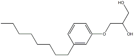 1-(3-オクチルフェノキシ)-2,3-プロパンジオール 化学構造式