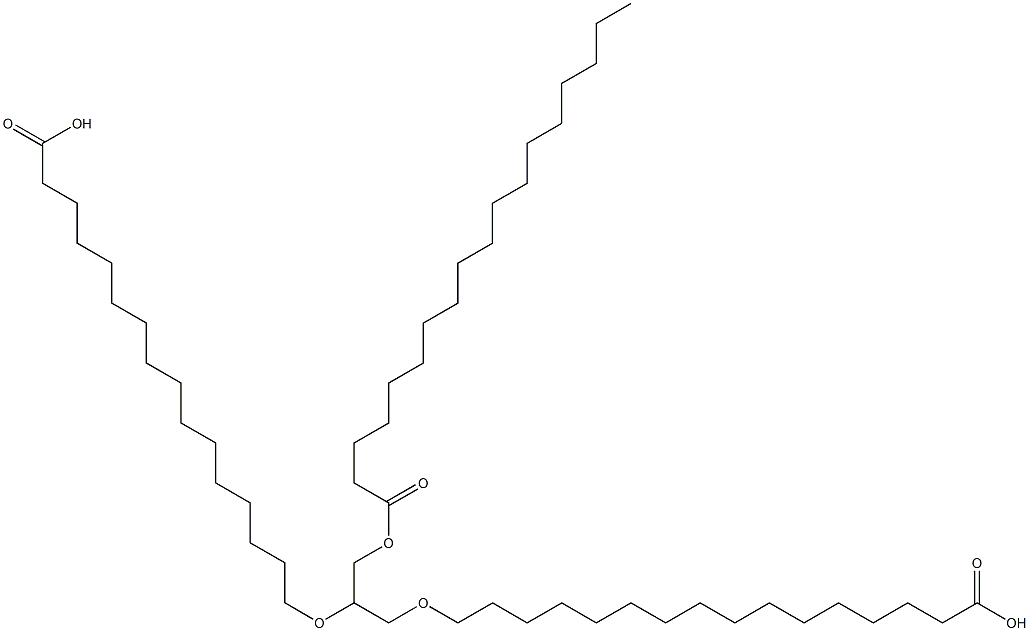 グリセリン1-ステアラート2,3-ビス(パルミタート) 化学構造式