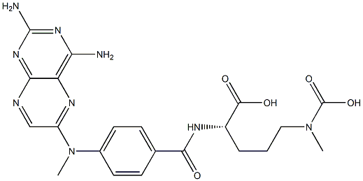 (S)-5-カルボキシメチルアミノ-2-[4-[N-(2,4-ジアミノプテリジン-6-イル)-N-メチルアミノ]ベンゾイルアミノ]吉草酸 化学構造式