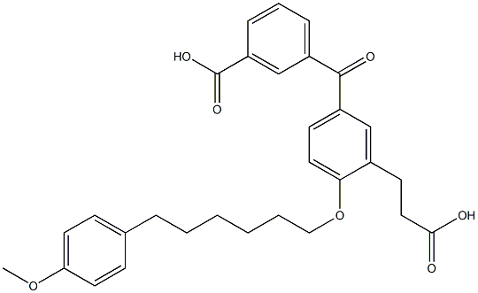 5-(3-Carboxybenzoyl)-2-[6-(4-methoxyphenyl)hexyloxy]benzenepropanoic acid