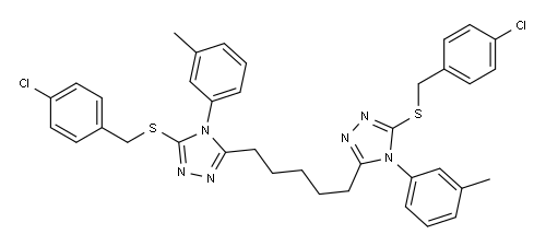 5,5'-(1,5-Pentanediyl)bis[4-(3-methylphenyl)-3-(4-chlorobenzylthio)-4H-1,2,4-triazole]|