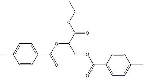 (-)-2-O,3-O-ジ(p-メチルベンゾイル)-D-グリセリン酸エチル 化学構造式