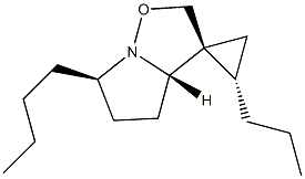 (3S,3aS,6R,2'S)-6-ブチル-2'-プロピル-3a,4,5,6-テトラヒドロスピロ[ピロロ[1,2-b]イソオキサゾール-3(2H),1'-シクロプロパン] 化学構造式