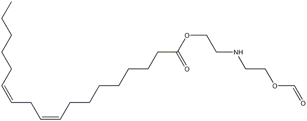 (9Z,12Z)-9,12-オクタデカジエン酸2-[[2-(ホルミルオキシ)エチル]アミノ]エチル 化学構造式