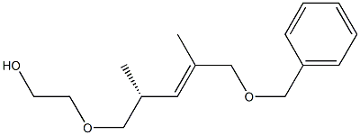 (4R,2E)-1-ベンジルオキシ-5-(2-ヒドロキシエトキシ)-2,4-ジメチル-2-ペンテン 化学構造式