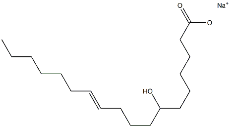 (E)-7-ヒドロキシ-11-オクタデセン酸ナトリウム 化学構造式