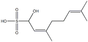 (2Z)-1-ヒドロキシ-3,7-ジメチル-2,6-オクタジエン-1-スルホン酸 化学構造式