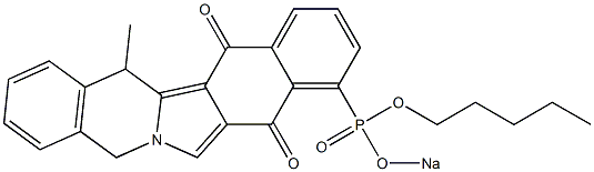 9-[(ペンチルオキシ)(ソジオオキシ)ホスフィニル]-14-メチル-5,14-ジヒドロベンゾ[5,6]イソインドロ[2,1-b]イソキノリン-8,13-ジオン 化学構造式