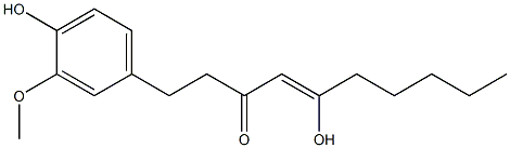 (6Z)-10-(4-ヒドロキシ-3-メトキシフェニル)-6-ヒドロキシ-6-デセン-8-オン 化学構造式