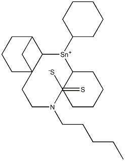 Dipentyldithiocarbamic acid tricyclohexyltin(IV) salt