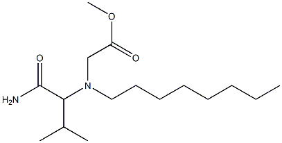 [(1-カルバモイル-2-メチルプロピル)オクチルアミノ]酢酸メチル 化学構造式