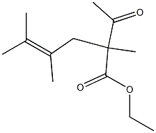 2-アセチル-2,4,5-トリメチル-4-ヘキセン酸エチル 化学構造式