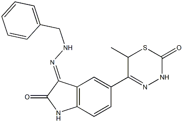 1,3-Dihydro-3-(2-benzylhydrazono)-5-[(6-methyl-2-oxo-3,6-dihydro-2H-1,3,4-thiadiazine)-5-yl]-2H-indole-2-one