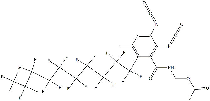 N-(Acetyloxymethyl)-2-(henicosafluorodecyl)-5,6-diisocyanato-3-methylbenzamide 结构式
