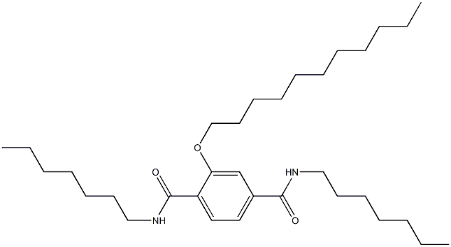 2-(ウンデシルオキシ)-N,N'-ジヘプチルテレフタルアミド 化学構造式