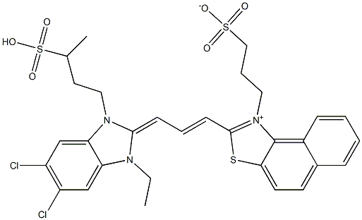 3-[[2-[3-[[5,6-Dichloro-1-ethyl-2,3-dihydro-3-(3-sulfobutyl)-1H-benzimidazol]-2-ylidene]-1-propenyl]naphtho[1,2-d]thiazol-1-ium]-1-yl]propane-1-sulfonate