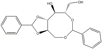 1-O,5-O:2-O,3-O-ジベンジリデン-L-グルシトール 化学構造式