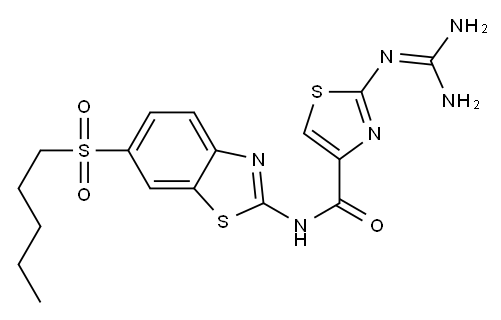 2-(Diaminomethyleneamino)-N-(6-pentylsulfonyl-2-benzothiazolyl)thiazole-4-carboxamide