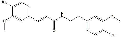 (E)-N-[2-(3-メトキシ-4-ヒドロキシフェニル)エチル]-3-(3-メトキシ-4-ヒドロキシフェニル)アクリルアミド 化学構造式