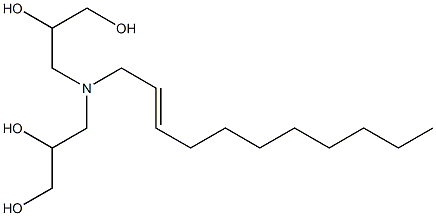 3,3'-(2-ウンデセニルイミノ)ビス(プロパン-1,2-ジオール) 化学構造式